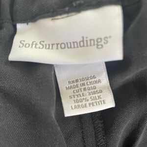 Soft Surroundings Black Silk Pants. Size Large Petite